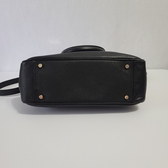 Kate Spade New York Primrose Hill Goldie Bow Satchel Black Leather Handbag Purse - Picture 6 of 16